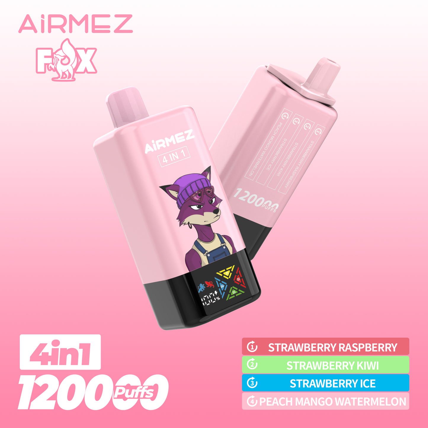 Kit monouso AiRMEZ Fox 4in1 120K 60ml (120000 Puffs)