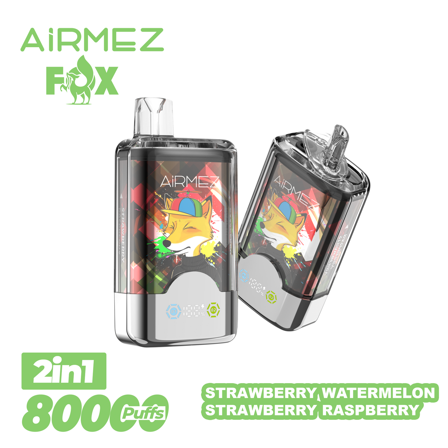 Kit monouso AiRMEZ Fox 80K 80000 Puffs 30ml (Dual Flavor)