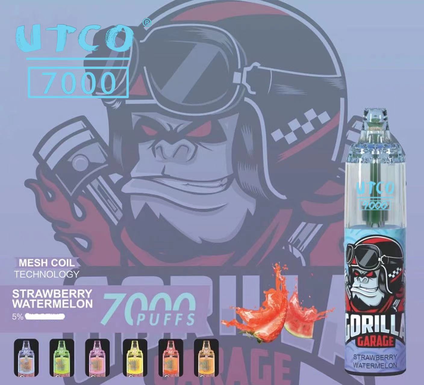 UTCO Gorilla 7000 tiri (puff) sigarette elettroniche usa e getta Kit ricaricabile 20mg