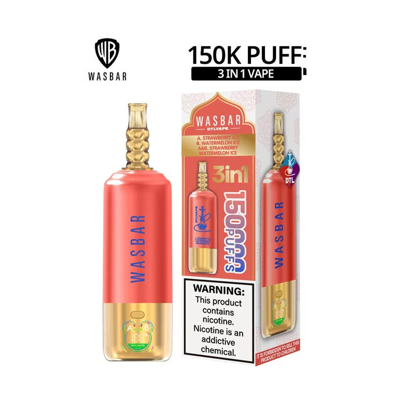 Kit monouso Wasbar 150K Puffs 3-in-1 DTL Shisha Hookah