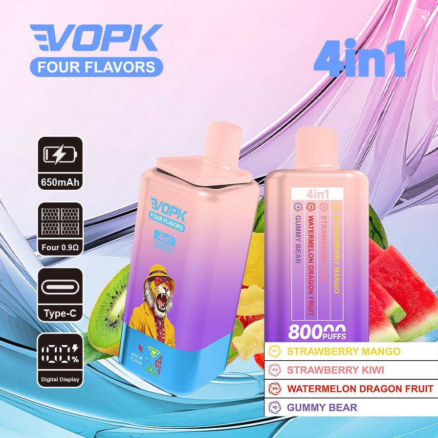 Kit monouso VOPK 80K Puffs 4IN1 650 mAh
