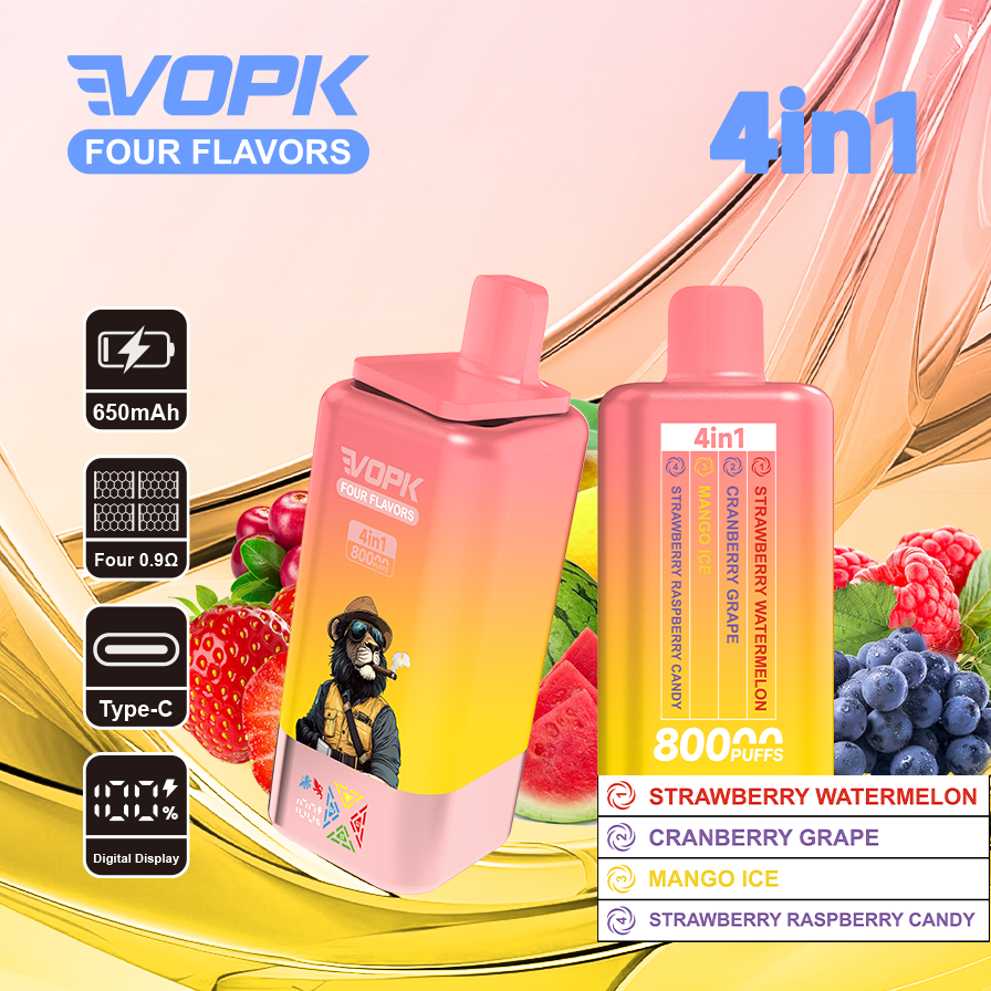 Kit monouso VOPK 80K Puffs 4IN1 650 mAh