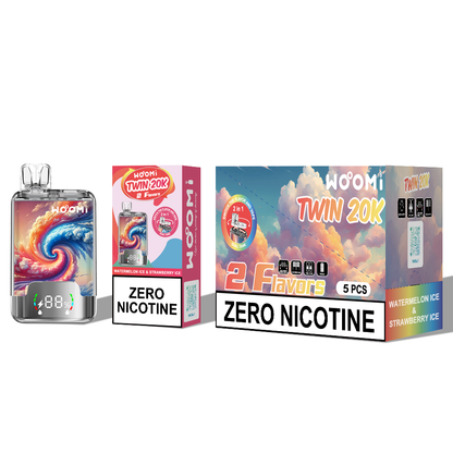 Woomi Twin 20000 Puffs Dual Tank Potenza regolabile monouso Vape 5 pezzi/confezione