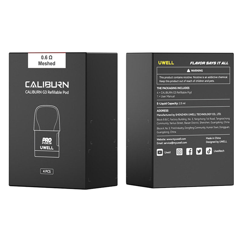 Cartuccia pod di ricambio Uwell Caliburn G3 / Caliburn GK3 da 2,5 ml (4 pezzi/confezione)