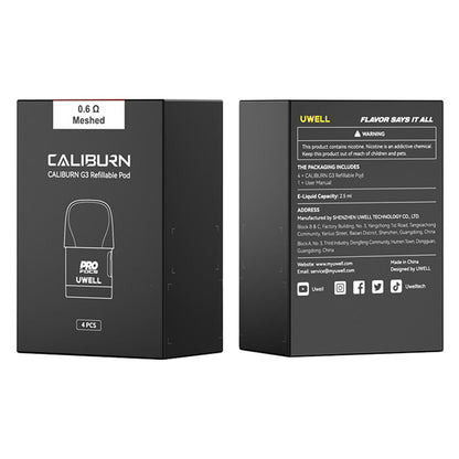 Cartuccia pod di ricambio Uwell Caliburn G3 / Caliburn GK3 da 2,5 ml (4 pezzi/confezione)