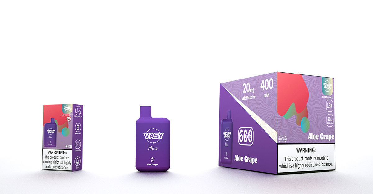 Kit Vape VASY Mini 600 tiri (puff) sigarette elettroniche usa e getta 10 pezzi / confezione