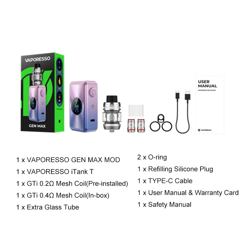 Kit Vaporesso GEN MAX 220W Con Atomizzatore iTank T 6ml