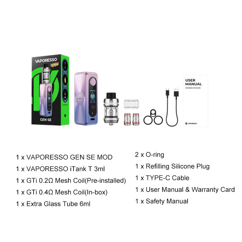 Kit Vaporesso GEN SE 80W Con Atomizzatore iTank T 3ml