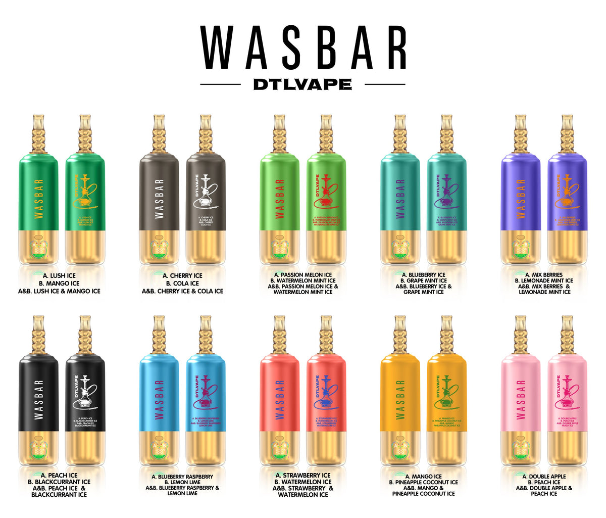 Kit monouso Wasbar 150K Puffs 3-in-1 DTL Shisha Hookah