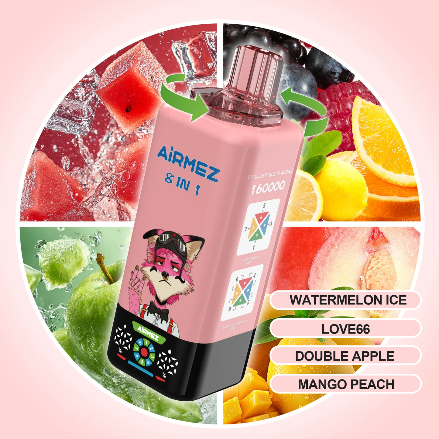 Kit monouso AIRMEZ FOX 8 IN 1 160K 160000 Puffs