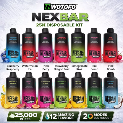 Kit monouso Wotofo Nexbar 25K 25000 Puffs
