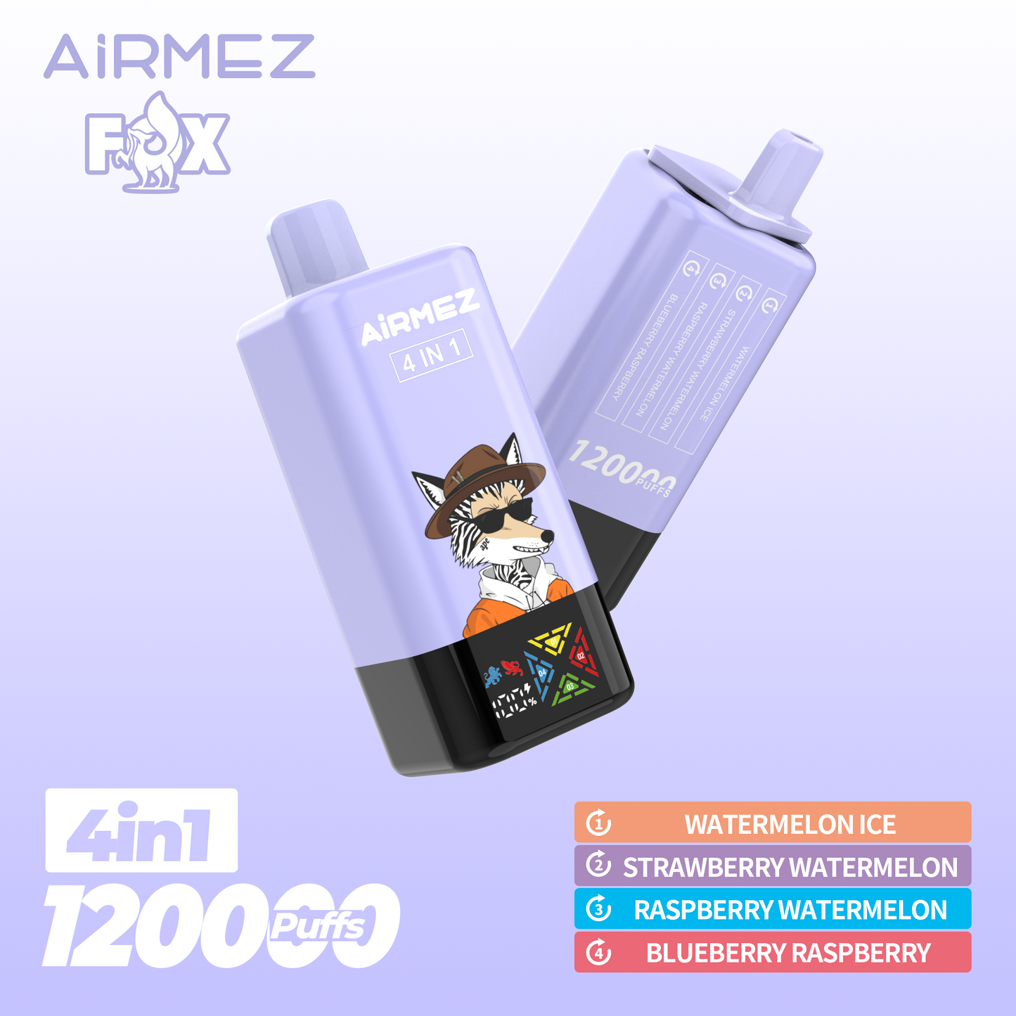 Kit monouso AiRMEZ Fox 4in1 120K 60ml (120000 Puffs)