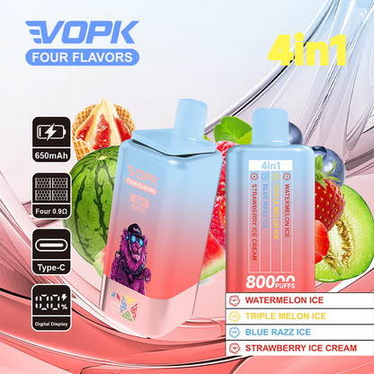 Kit monouso VOPK 80K Puffs 4IN1 650 mAh