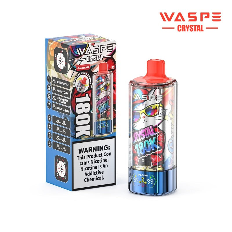 Kit monouso WASPE Crystal 8-in-1 180K 180000 Puffs 68ml