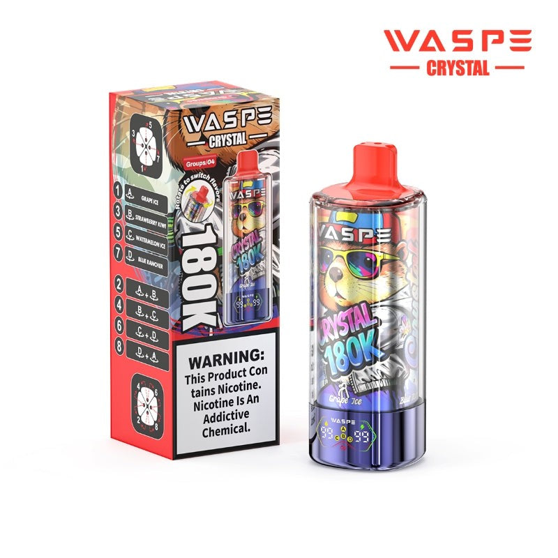 Kit monouso WASPE Crystal 8-in-1 180K 180000 Puffs 68ml