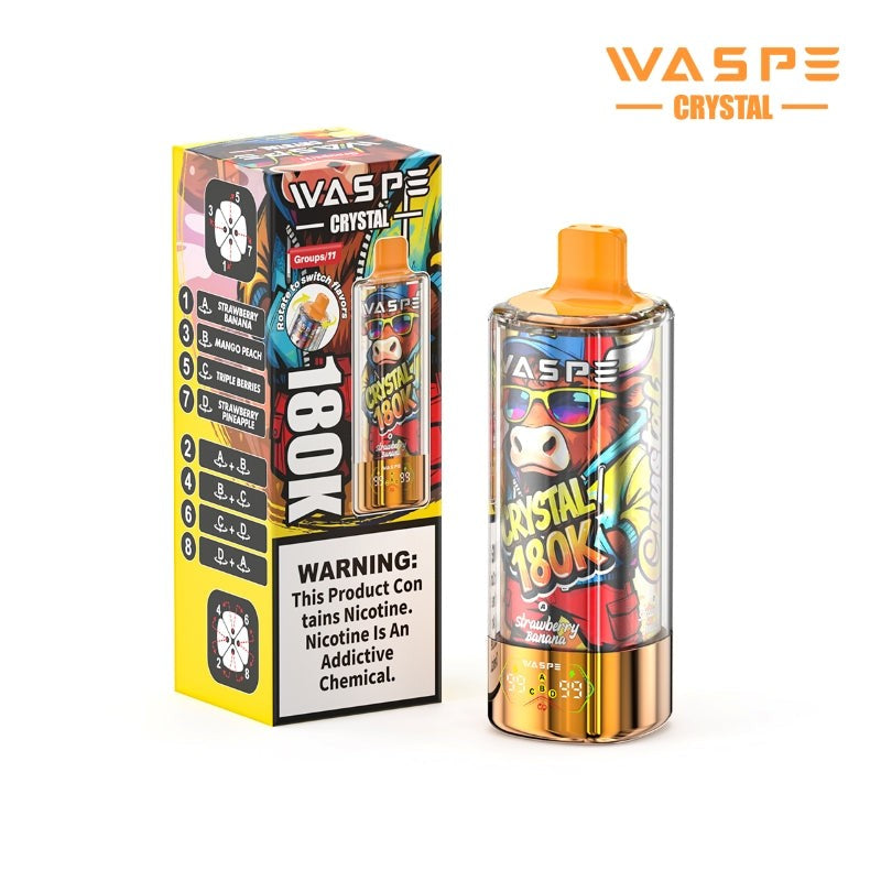 Kit monouso WASPE Crystal 8-in-1 180K 180000 Puffs 68ml