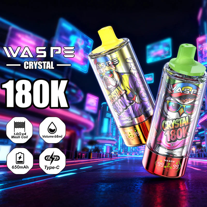 Kit monouso WASPE Crystal 8-in-1 180K 180000 Puffs 68ml