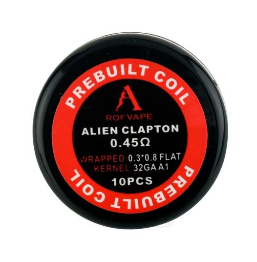 Confezioni da 10 pezzi Rofvape Alien Clapton Prebuilt Coils 0,45 Ohm (0,3*0,8+32GA)