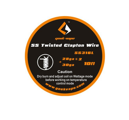 Pacco da 1 Pezzo Geekvape SS Twisted Clapton TC Wire (28ga*2+30ga) 10FT