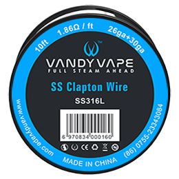 Vandy Vape SS Clapton Wire SS316L (26GA+30GA 10FT 1,86Ω/FT)