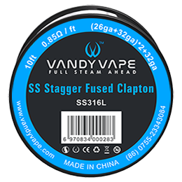Vandy Vape SS Stagger Fused Clapton SS316L Wire ((26GA+32GA)*2+32GA 10FT 0,85Ω/FT)