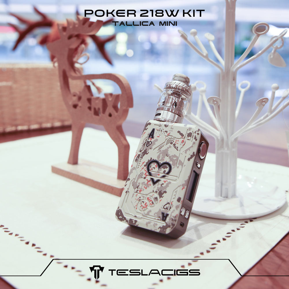 Teslacigs Poker 218 Kit con Resin Tallica Mini Tank 4ml/6ml